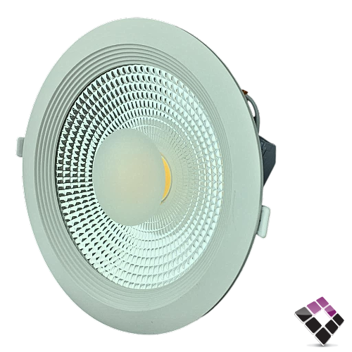 كشاف LED داخلي 8" 20 سم MONTANA صيني مدور جرم ابيض عدسة COB إضاءة 3000K أصفر 30W