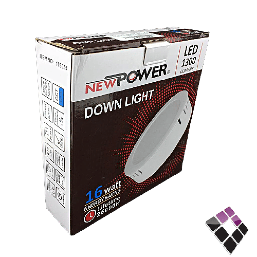 كشاف خارجي LED لطش عدسة SMD مثلج مدمج NEW POWER صيني إضاءة أبيض 6500K مقاس 6" 16W...رقم الصنف (235311607)