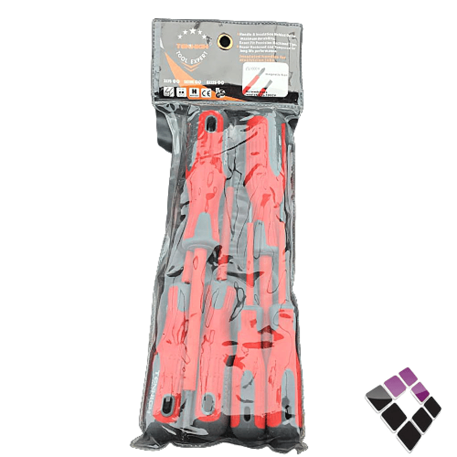 Insulated screwdriver set TENHIGH Chinese heavy + magnetic head 6 pieces ... item number (1432165)