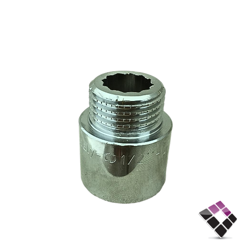 جلبة ذكر نحاس مطلي كروم ثقيل جنرال GENERAL Fittings ايطالي مقاس 1/2"×20 ملم
