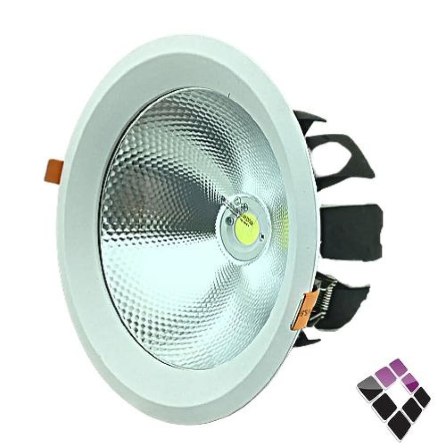كشاف MAGIC اسبوت LED دائري عاكس عميق+مبردإضاءة عالية أبيض+جرم أبيض ترنس خارجيMA004/8/40W ***