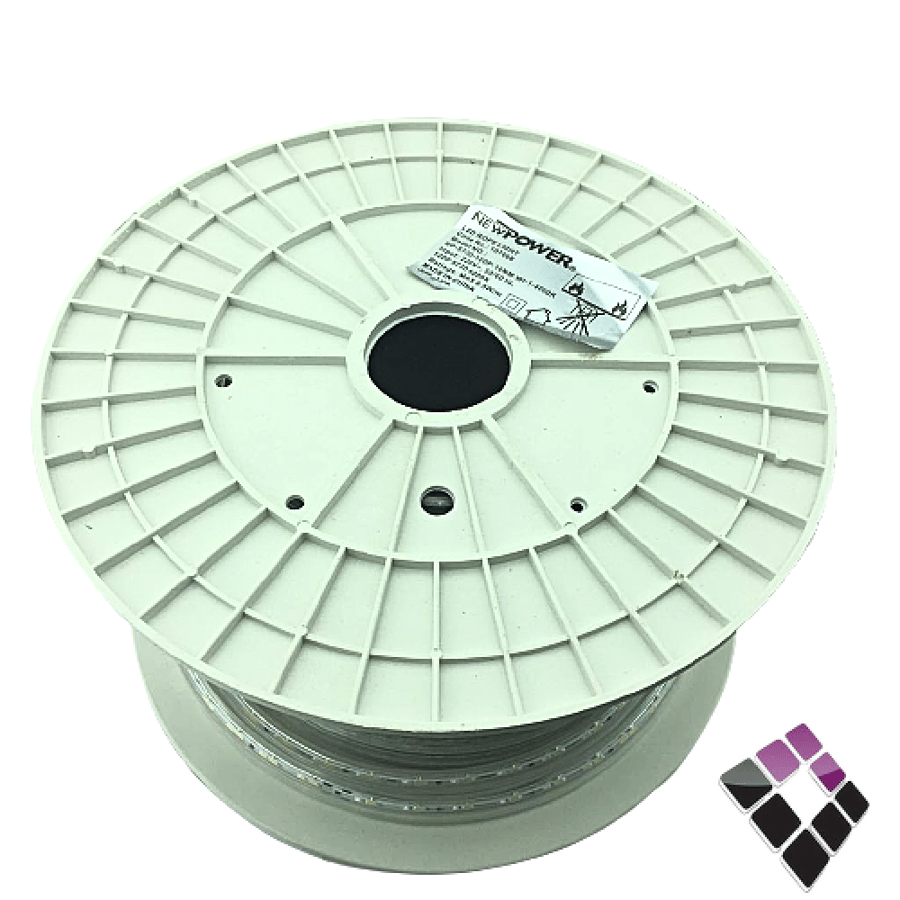 لي زينة LED اضاءة كريمي 4000K خطين 120 لمبة 9.5W بالمتر 10ملم مبطن NEW POWER .