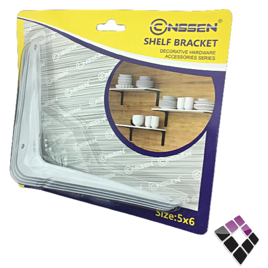طقم زاوية رف NSSEN صيني لون أبيض عدد 4 حبة مقاس 6"×5".