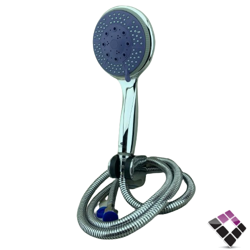 سماعة دش BATHROY ايطالي دائرية 3 حركات لون كروم + لي كروم رقم 103 ؤ