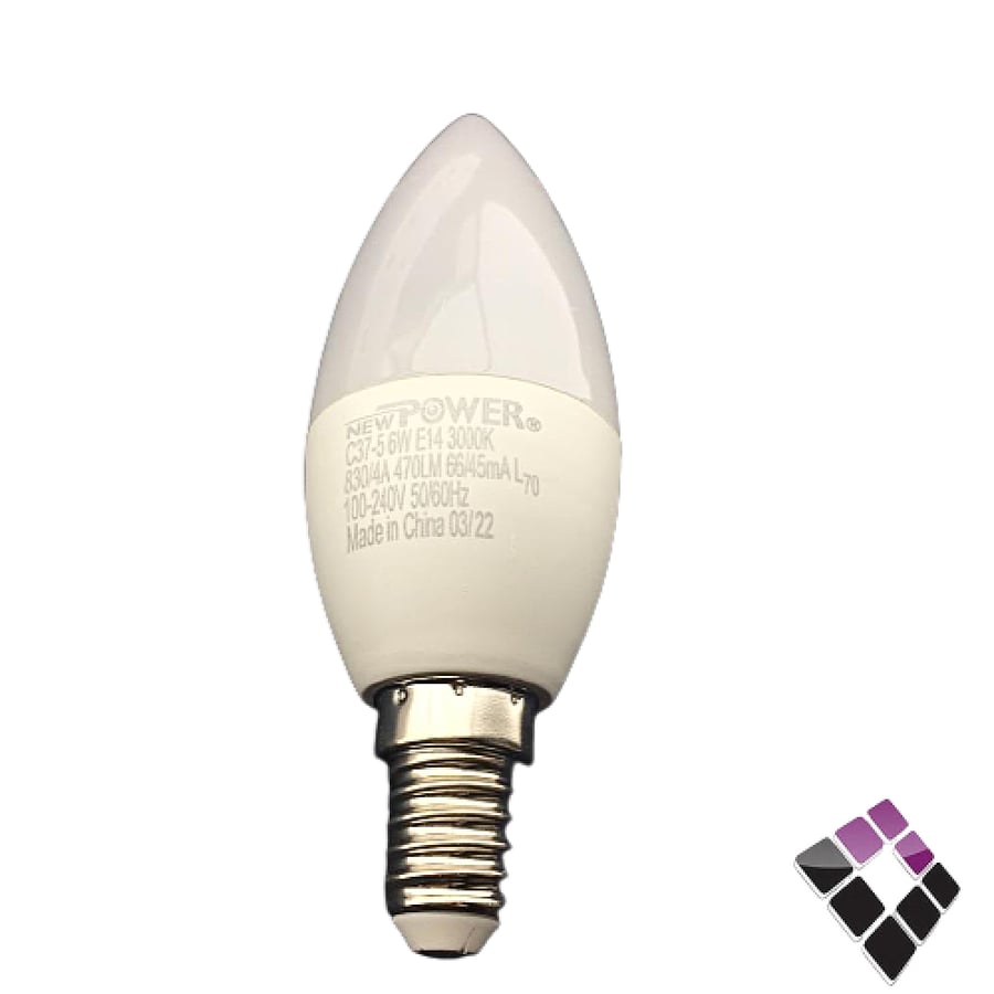 لمبة بلح LED مثلج نيو باور NEW POWER صيني سنة E14 اضاءة 3000K أصفر 6W...رقم الصنف (2540605)