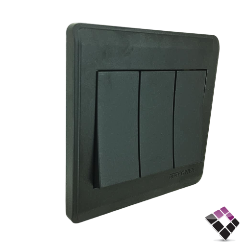 مفتاح ثلاثي NEW POWER صيني لون أسود عريض 16A رقم NP-803H1-BLK