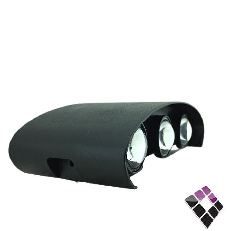 ابلك LED سور بلاستيك لطش K1 صيني موديل ستارة 6 لمبة 3 عدسة فوق + 3 تحت إضاءة أصفر DL07-2