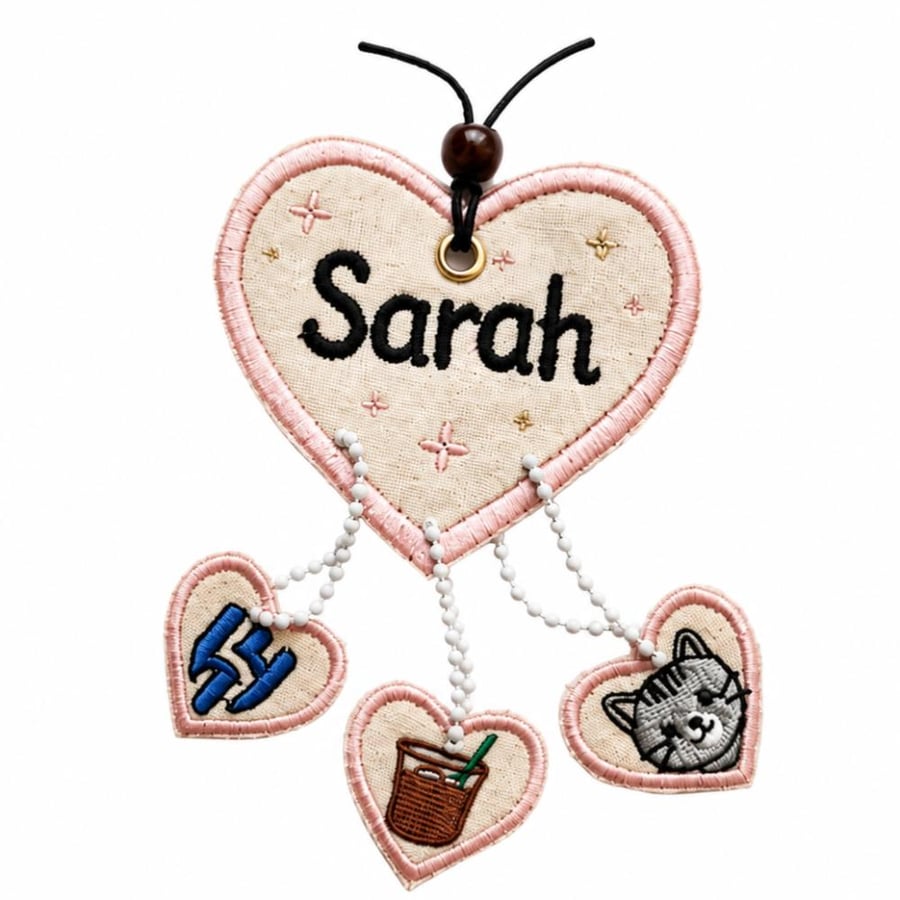 Embroidered medal with your name