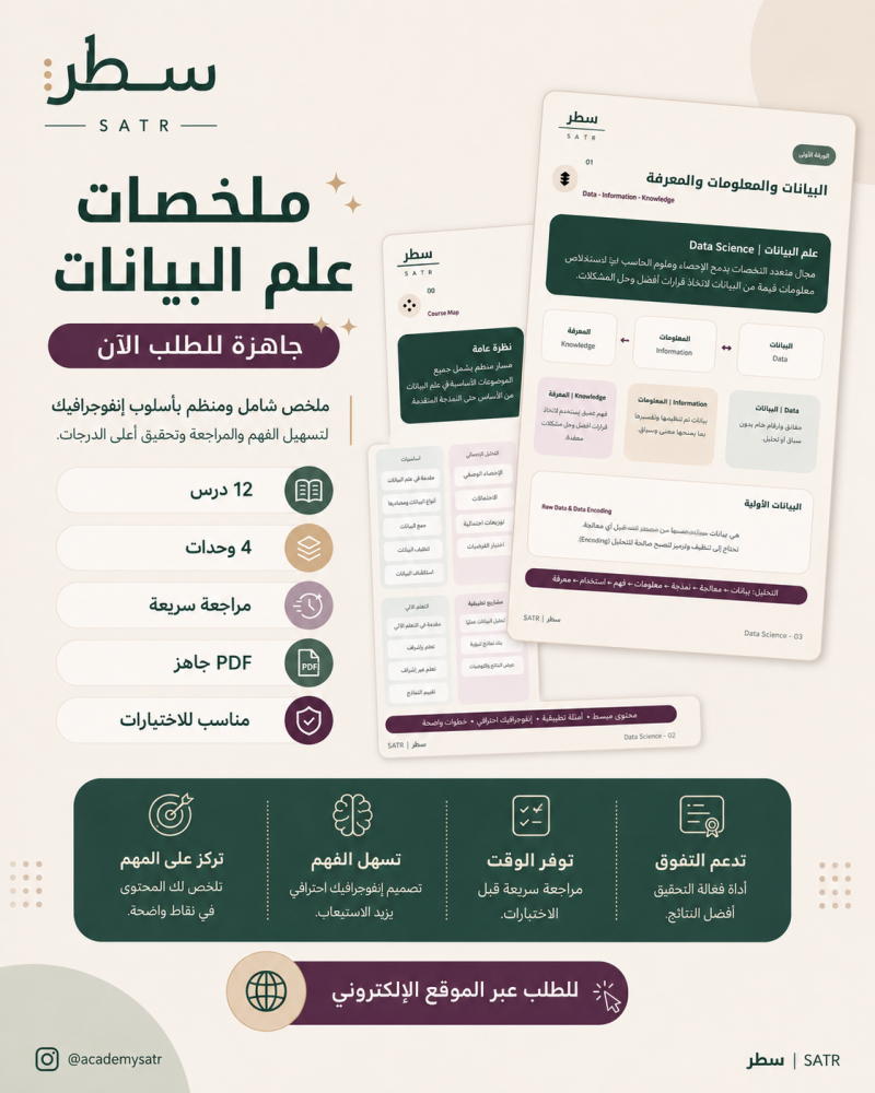 علم البيانات (ثاني ثانوي)