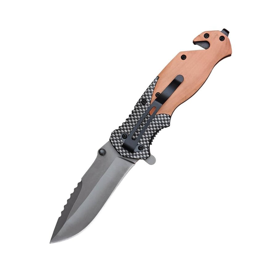 Wooden and metal handle tactical brochure