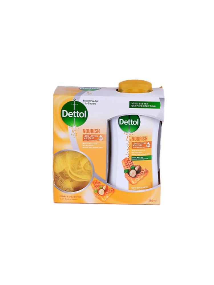 Dettol liquid shower honey with loofah 250ml