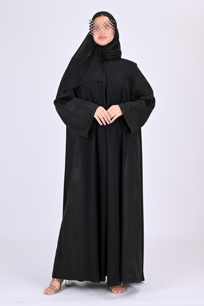 عباية كلوش بتطريز اسود