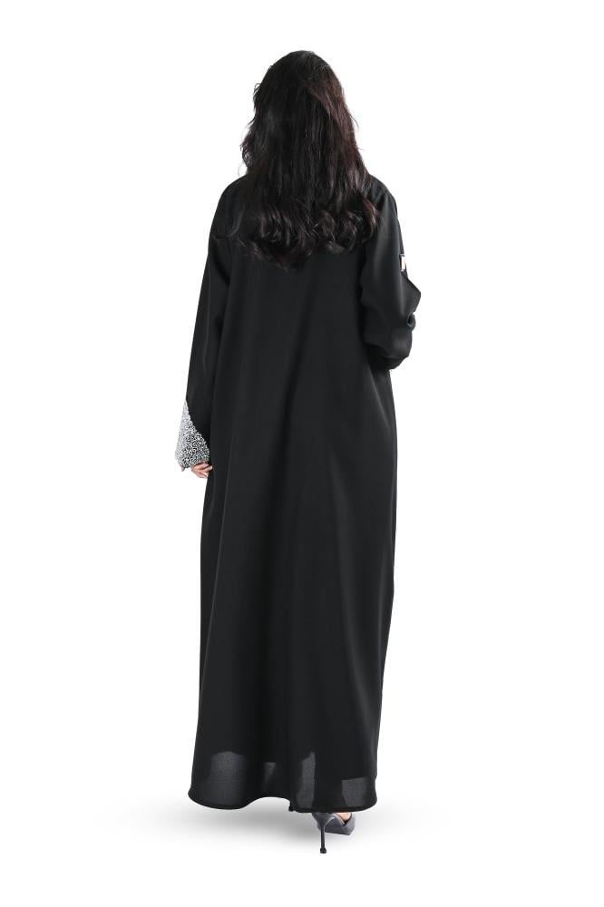 عباية كريب شك يدوي فضي