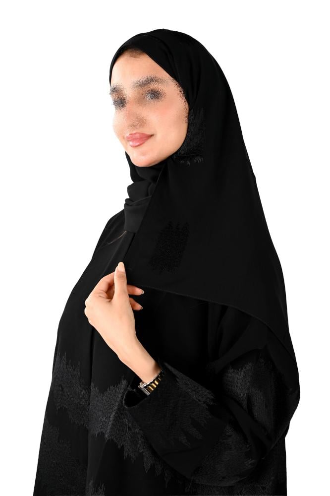 عباية انترنت  مع تطريز اسود