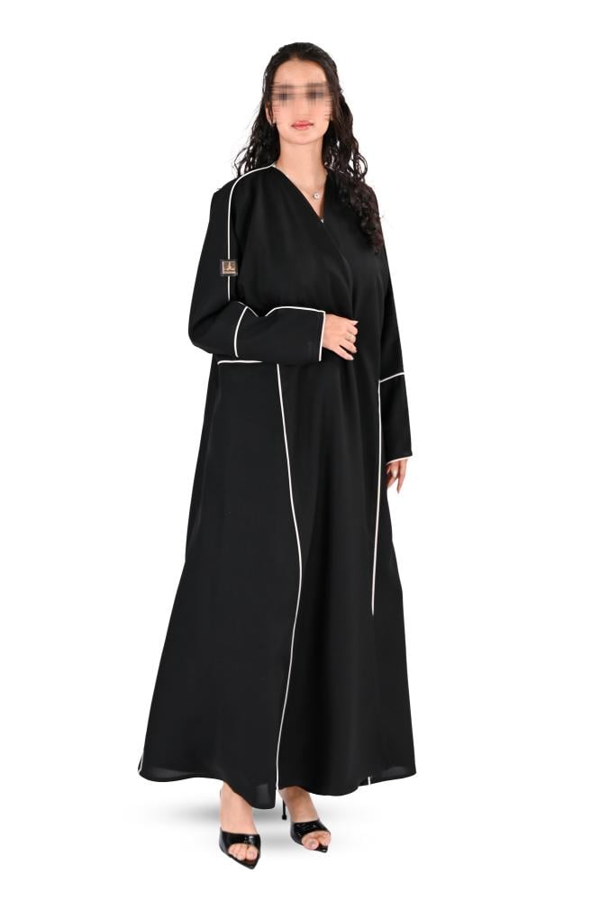 عباية كلوش بقيطان ابيض