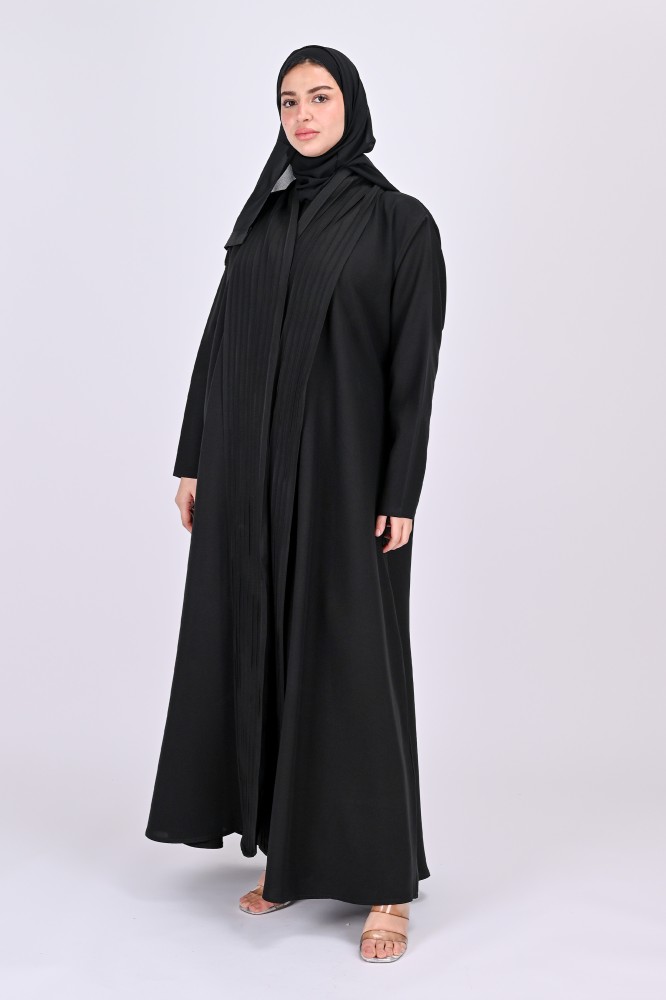 عباية كريب كلوش بكسرات من الامام