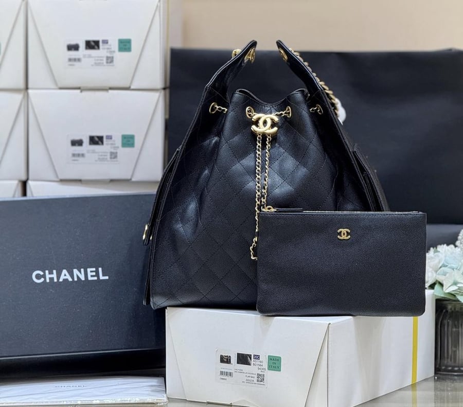 حقيبة شانيل 1 25s 25bag بنقشة جلد الليتشي