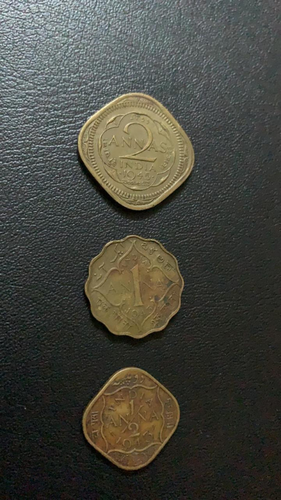 طقم معدني الهند الملك جورج السادس 1945