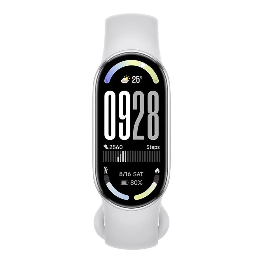 شاومي - سوار ذكي smart band 10 تصميم العصري والتقنية المتطورة - فضي