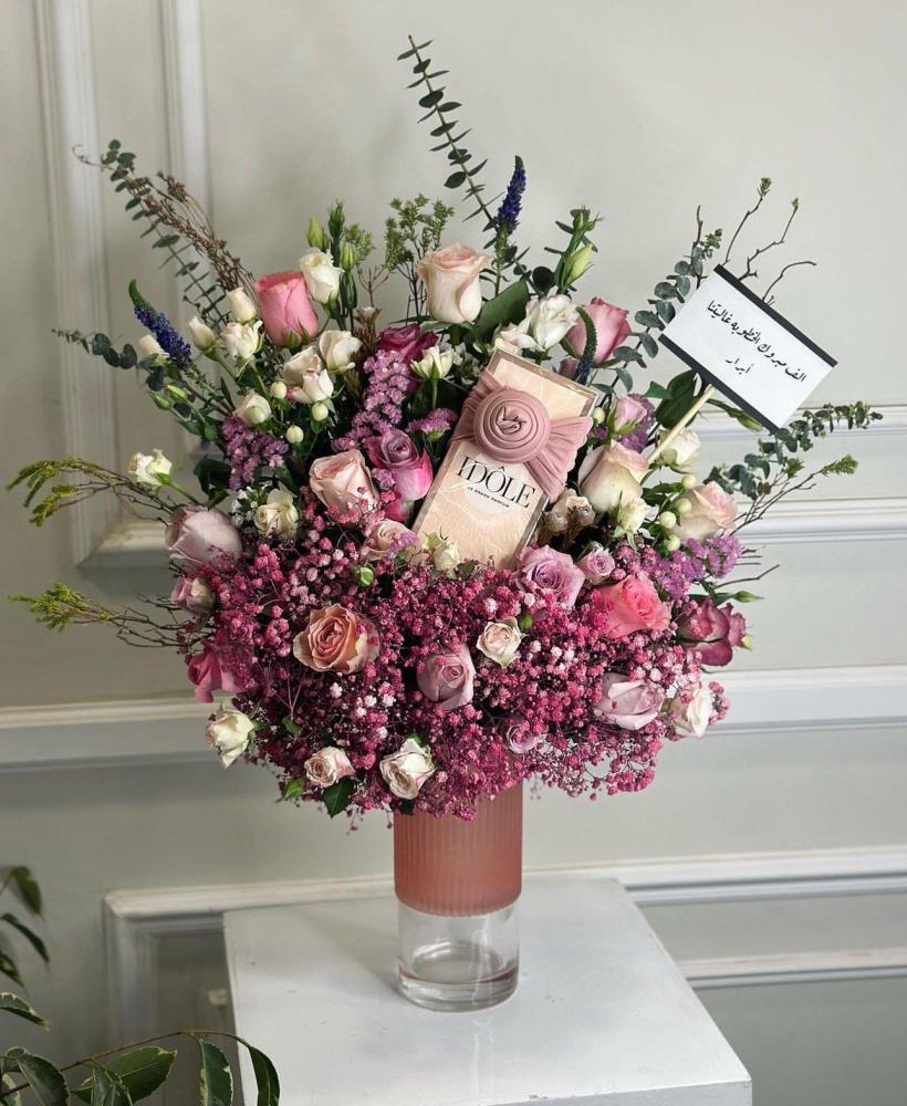 Idol perfume center or Eau de perfume women's perfumes (75ml) with rose vase