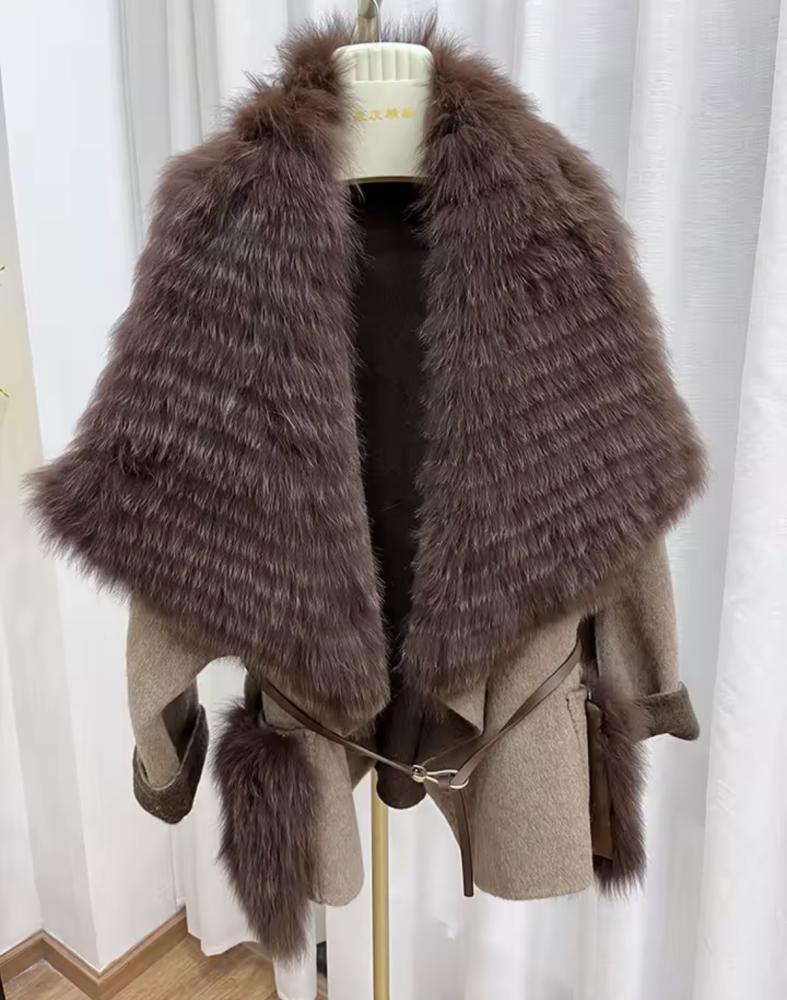 Luxury Fur Shawl Coat