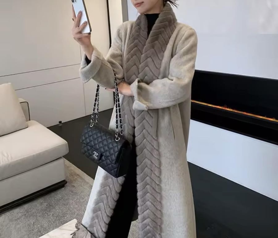 Cashmere Mink Coat - Grey
