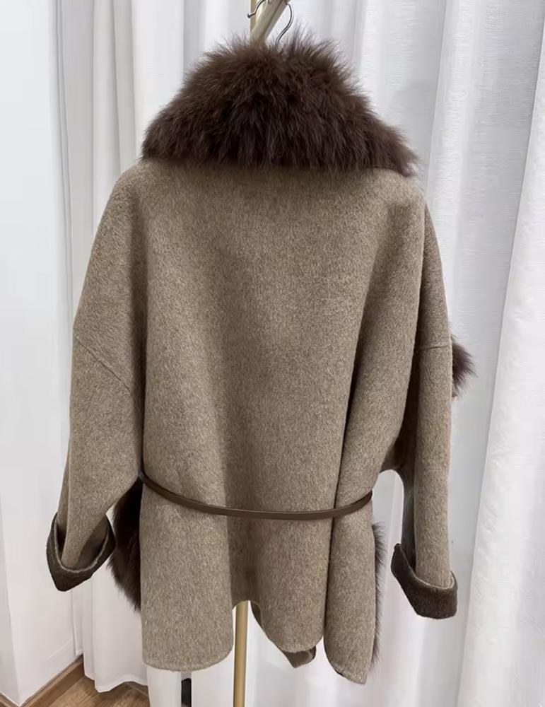Luxury Fur Shawl Coat
