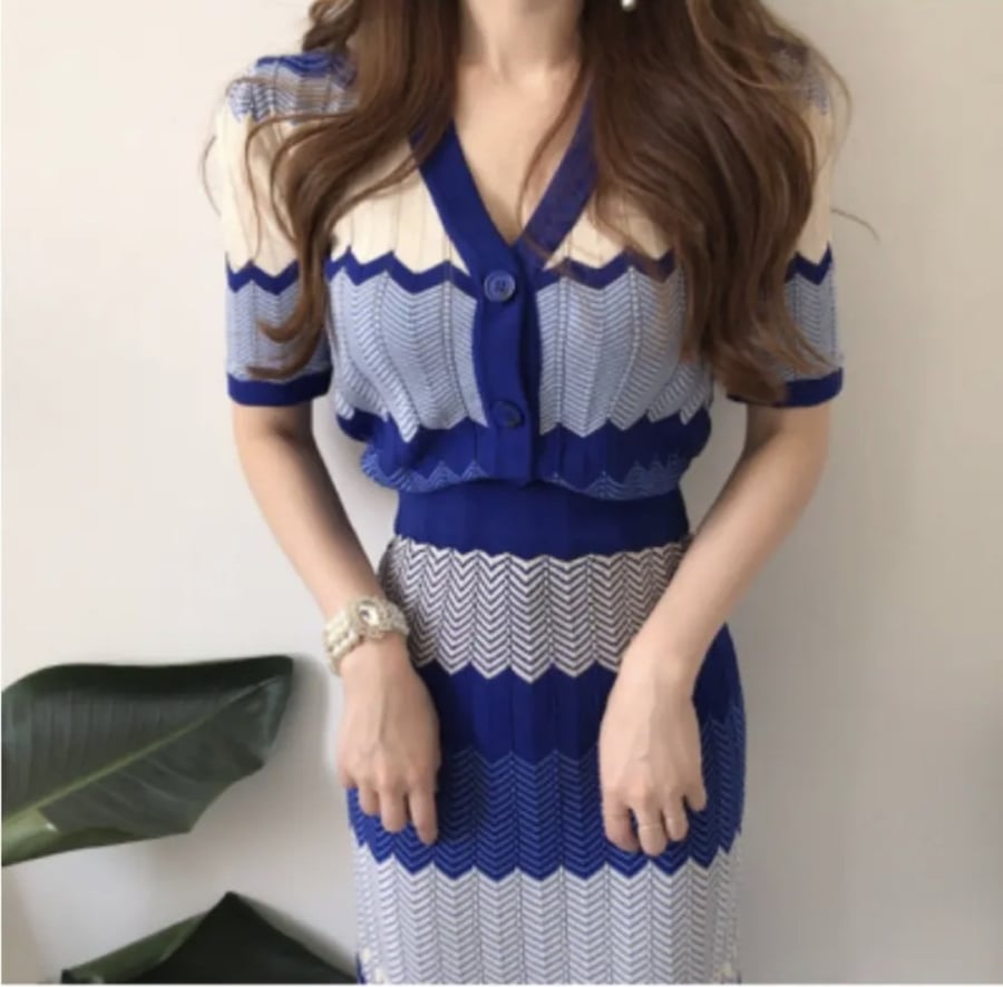 Two set of skirt and top in blue