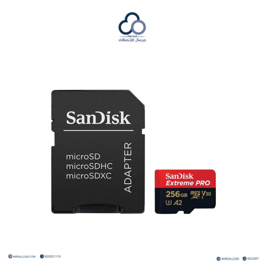 SanDisk Extreme PRO microSDXC – سعة 256 جيجابايت مع محول SD