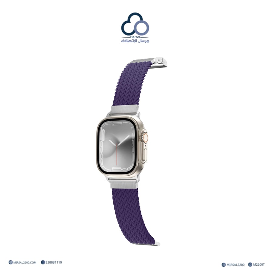 سوار AmazingThing Titan Weave II المضفّر الرياضي لساعة Apple Watch 49mm – بنفسجي