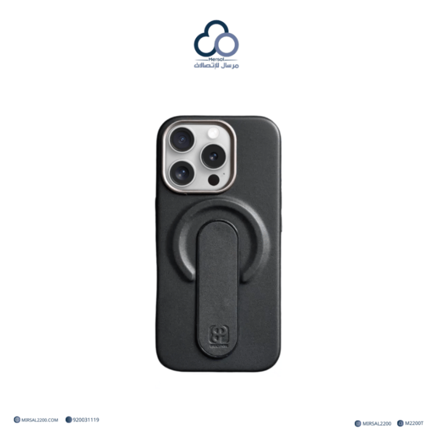 جراب جوال MacgripPU من براند بارك (BRADPARK) ايفون 15 برو  اسود