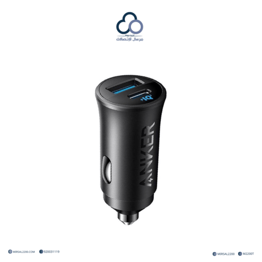 شاحن سيارة أنكر 32X — أسود (USB-C 30W + USB-A 22.5W | PowerIQ 3.0)