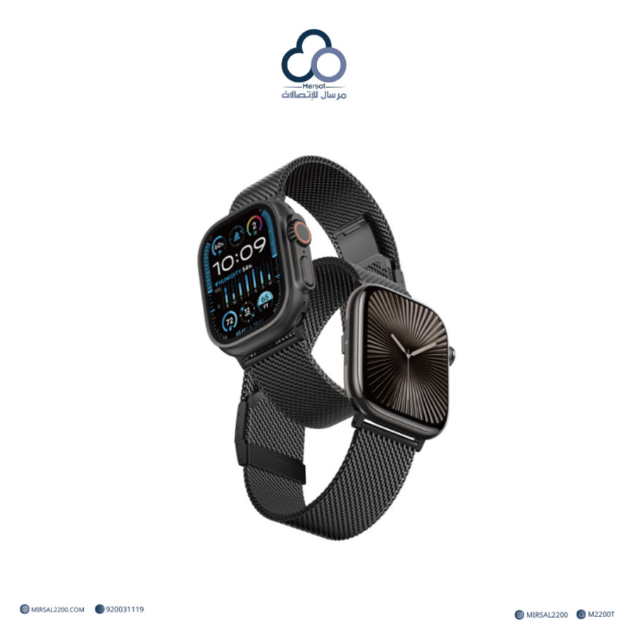 سوار AmazingThing Titan Premium Metal Band لساعة Apple Watch 46mm – أسود مغناطيسي