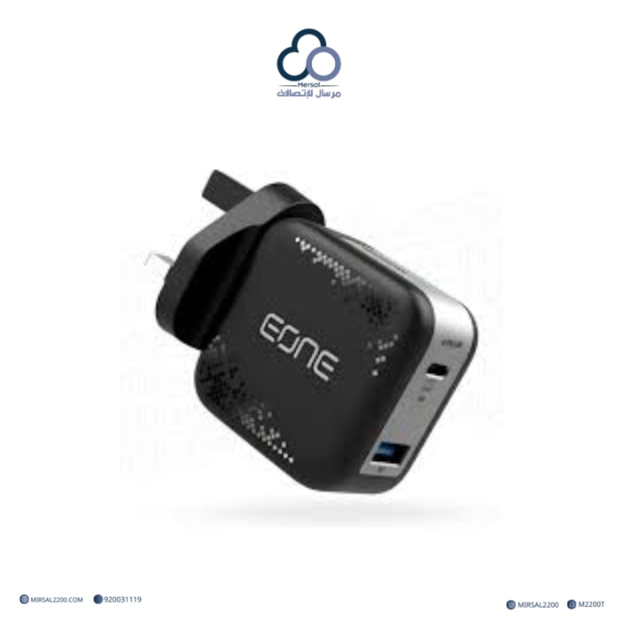 راس شاحن جداري EONE ثنائي المنافذ – Smart Power 35W GaN