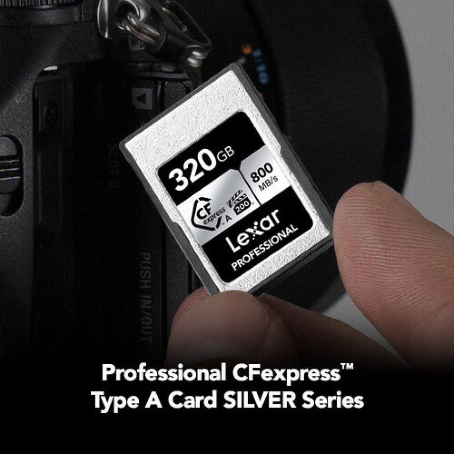 بطاقة ليكسار CFexpress Type A سعة 320 جيجابايت – سلسلة SILVER الاحترافية
