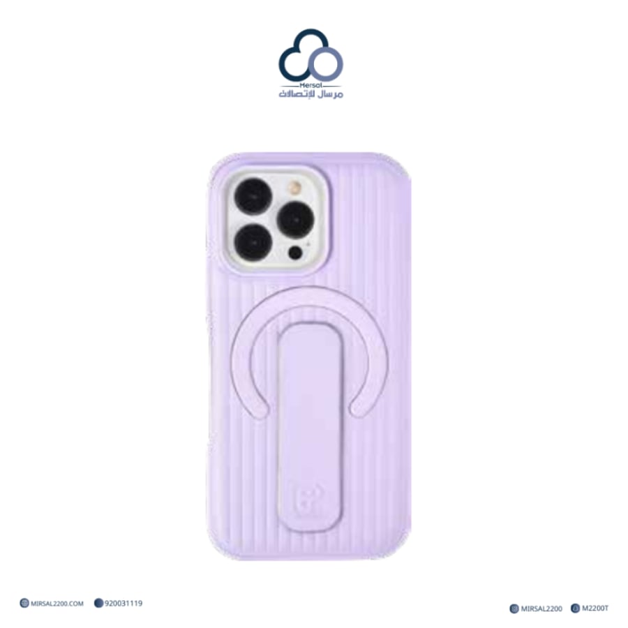 جراب جوالMacgrip Stripe PU من براند بارك (BRADPARK) ايفون 15 برو   بنفسجي