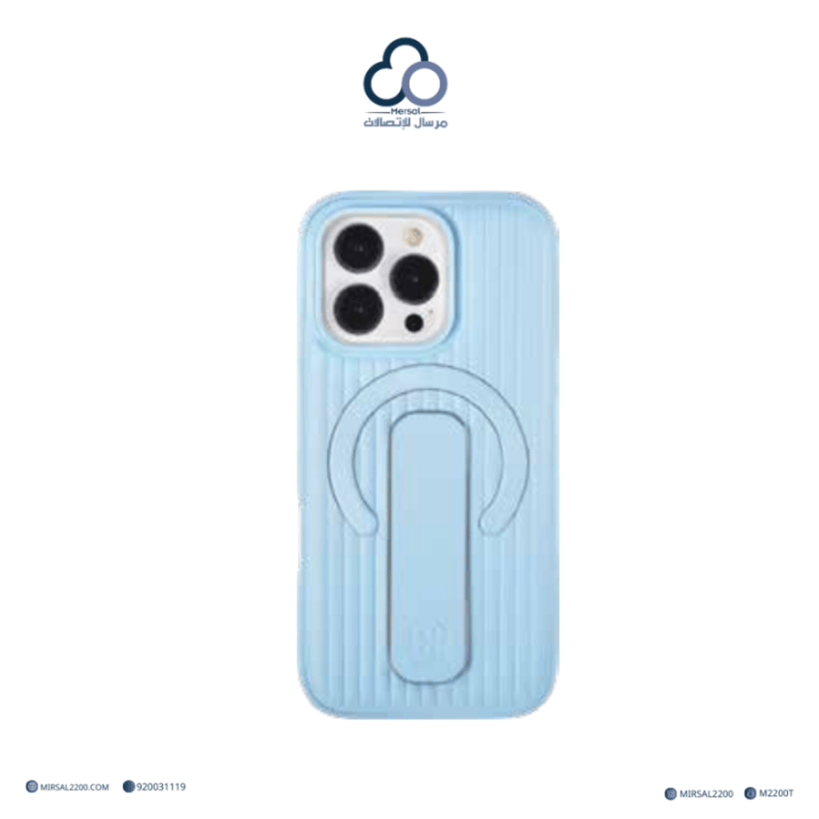 جراب جوالMacgrip Stripe PU من براند بارك (BRADPARK) ايفون 16 برو  ازرق