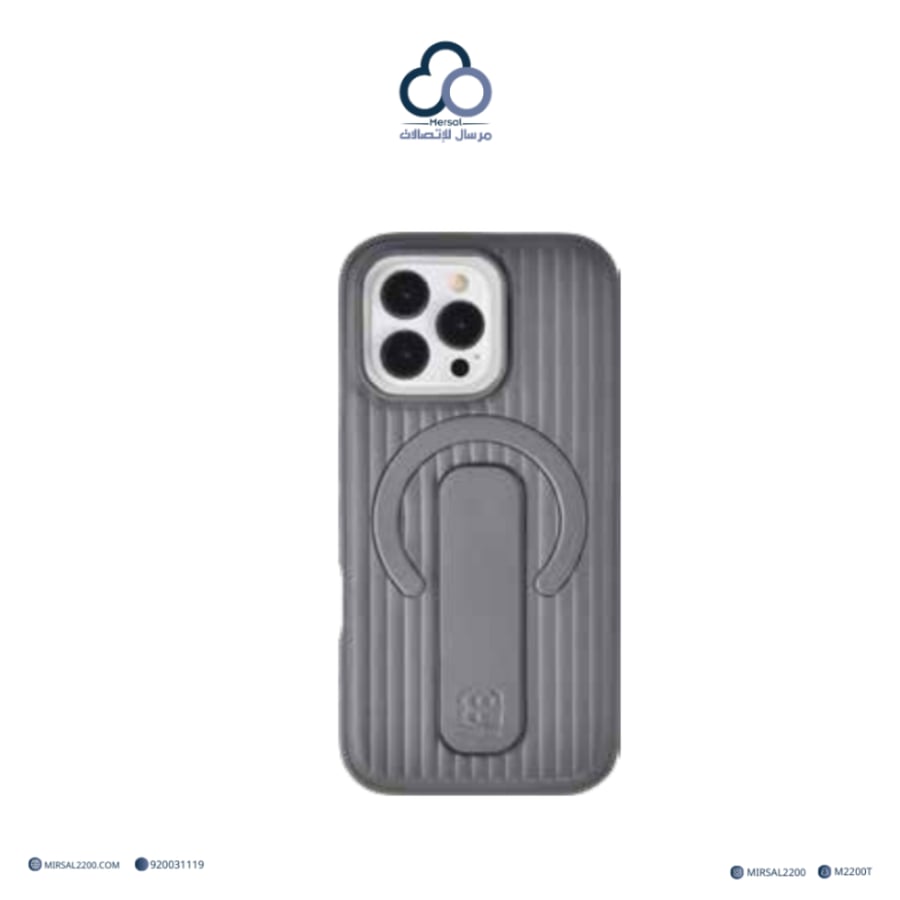 جراب جوالMacgrip Stripe PU من براند بارك (BRADPARK) ايفون 16 بلس فضي