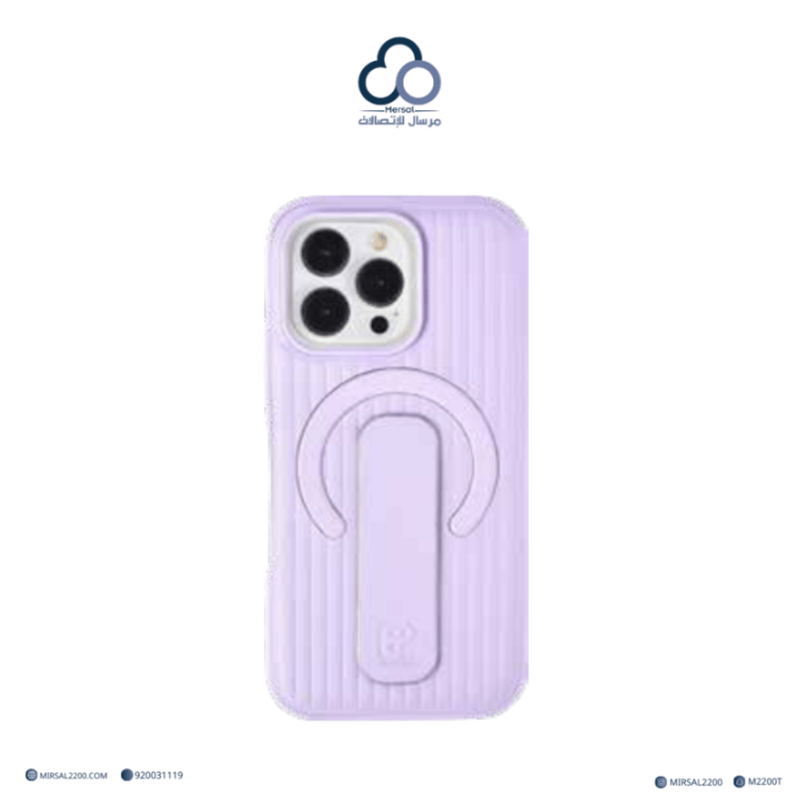 جراب جوالMacgrip Stripe PU من براند بارك (BRADPARK) ايفون 16 بلس بنفسجي