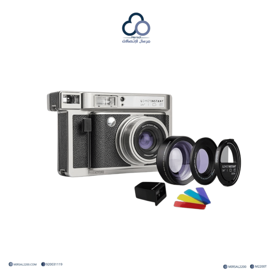 كاميرا Lomography Lomo’Instant Wide الفورية – Black Edition مع عدسات إضافية