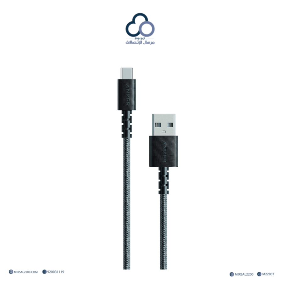 سلك شاحن أنكر PowerLine Select+ من USB-A إلى USB-C — أسود (0.9 متر)