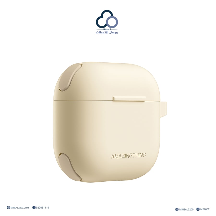 كفر AmazingThing OMNI GripClip لسماعات AirPods 4 – بيج