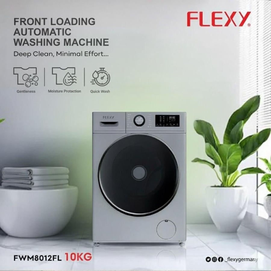 غسالة Flexy أوتوماتيك تحميل أمامي –  سعة 10 كجم