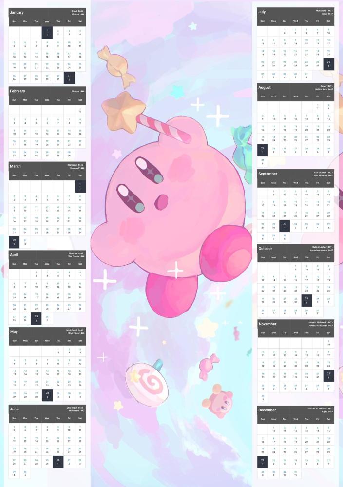 Kirby Calendar 2026 - 1