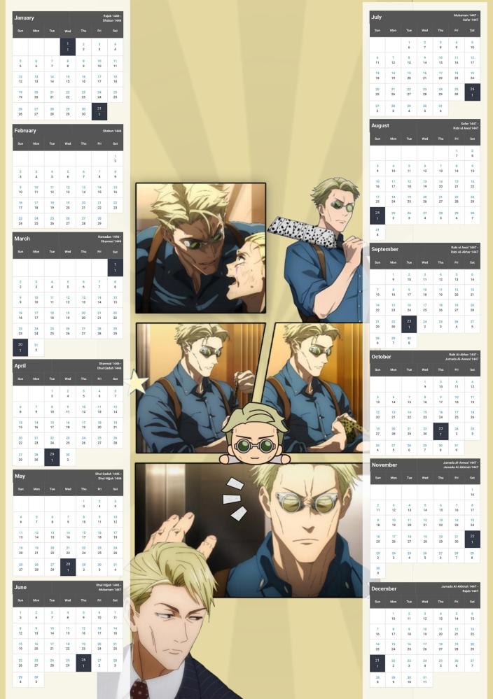 jujutsu kaisen Calendar 2026 - 2