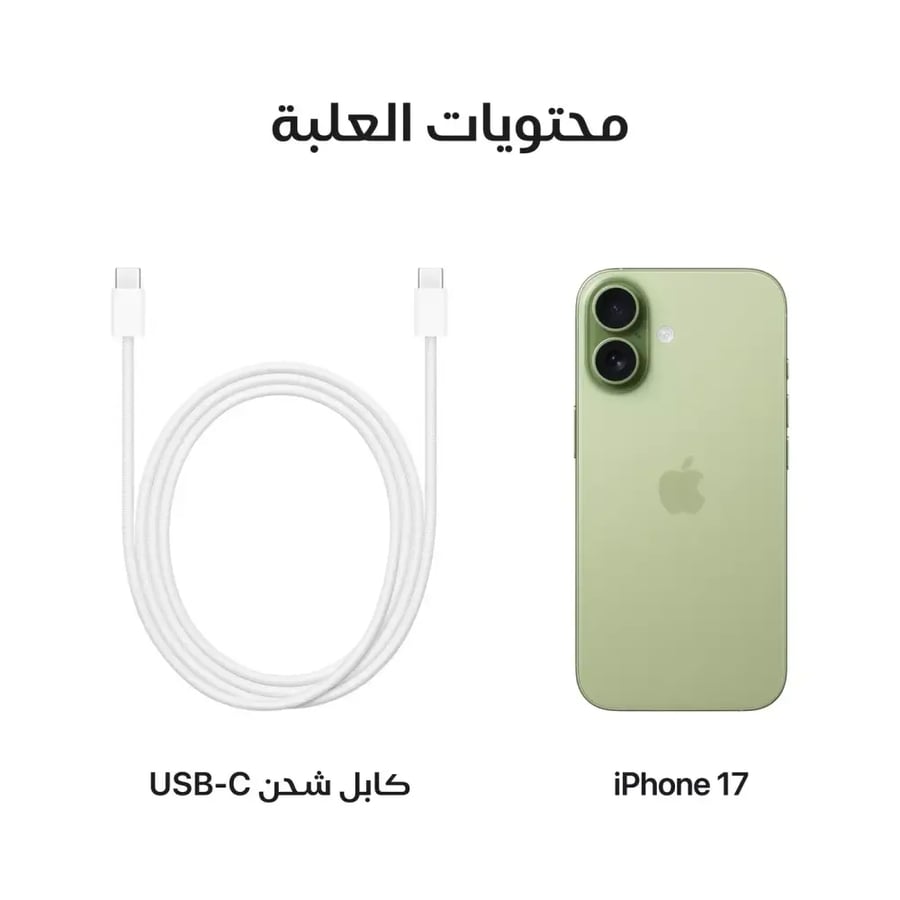 أبل أيفون 17، 5 جي، 6.3 بوصة، 256 جيجا، أخضر