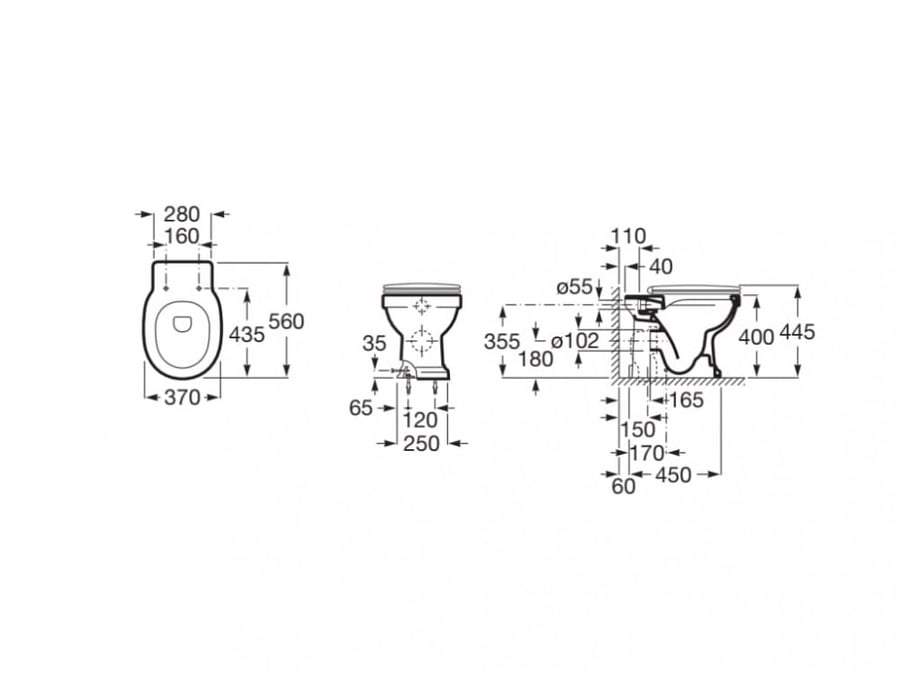 Carmen wc toilet for concealed cistern