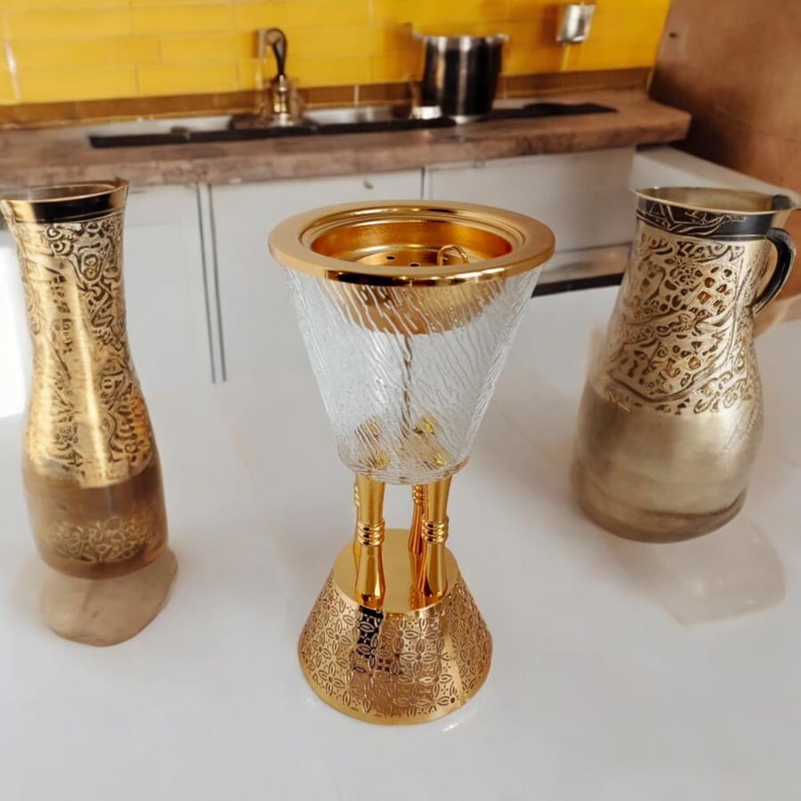 مبخرة ديكور اكرليك شفاف مع ذهبي