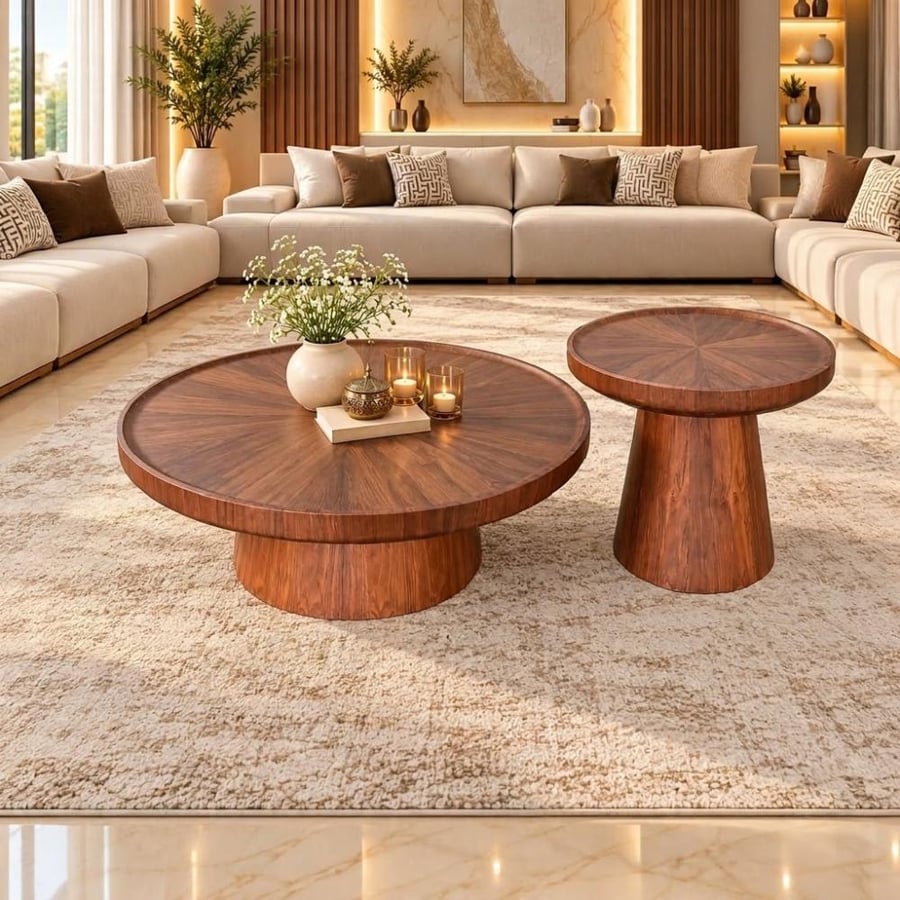 طاولة خشب  ديكور مقاس  80*36 + 50*46