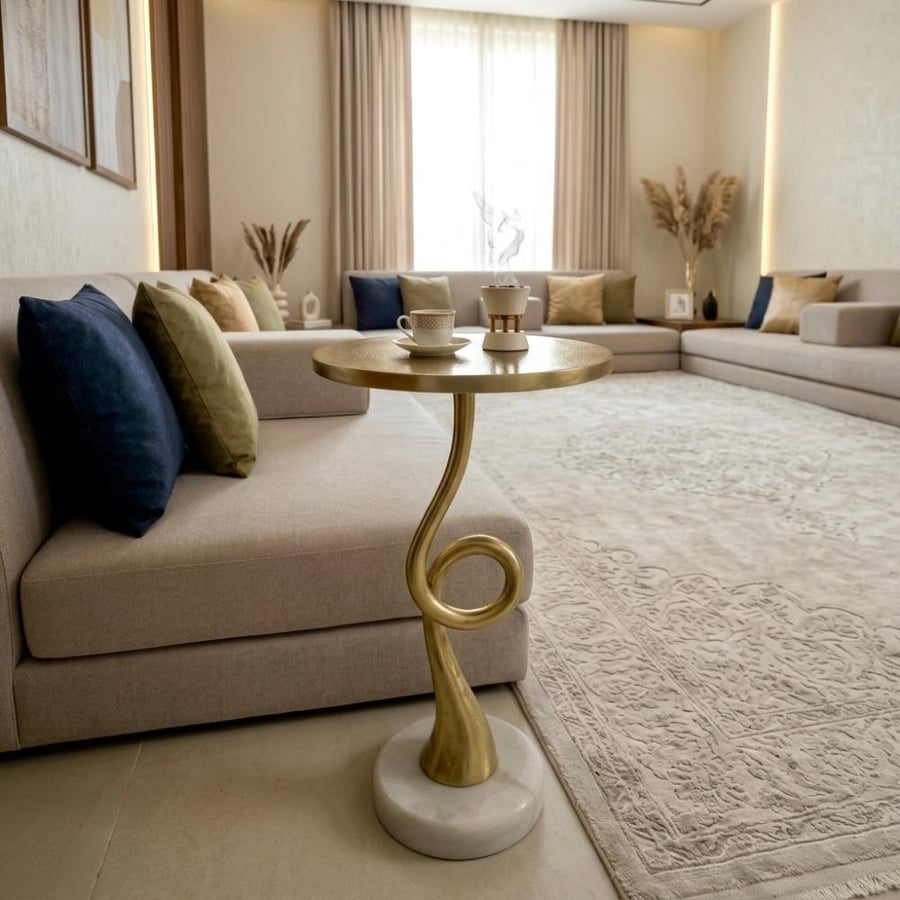 طاولة جانبية استيل هندي ذهبي
